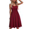 Women Solid Summer Dress Female Seaside Sling Sleeveless V-Neck Midi Dress Ladies High waist plus size black dress vestidos