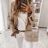 Women Solid White Autumn Blazers Urban Casual Suit Lead Long-sleeved One-capped Cotton Slim Small Suit Jacket Coat