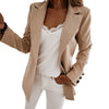 Women Solid White Autumn Blazers Urban Casual Suit Lead Long-sleeved One-capped Cotton Slim Small Suit Jacket Coat