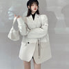 Women Solid White Pocket Boyfriend Style Blazer Lady Long Sleeves Turn Down Collar Korean Blazers All Match Blazers Autumn New