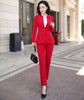 Women Spring Autumn Elegant 2 Piece Set Women Skirt Suits Slim Work Wear Office Ladies Long Sleeve Red Blazer and Skirt Outfits