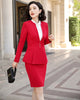 Women Spring Autumn Elegant 2 Piece Set Women Skirt Suits Slim Work Wear Office Ladies Long Sleeve Red Blazer and Skirt Outfits