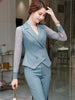 Women Spring Lace Suits Business Temperament Formal Stripes Slim Blazer And Pants Office Ladies Two Piece Work Wear
