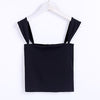 Women Square Neck Ribbed Crop Cami Top Crop Tank Top