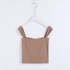 Women Square Neck Ribbed Crop Cami Top Crop Tank Top