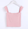 Women Square Neck Ribbed Crop Cami Top Crop Tank Top