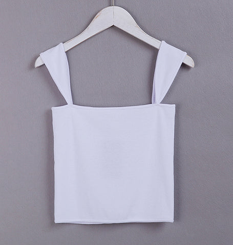 Women Square Neck Ribbed Crop Cami Top Crop Tank Top