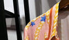 Women Stars Printed Mini Dress Turn-down Collar Stitching Ruffles Long Sleeve Loose 2023 Early Spring Lady Short Robe