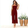 Women Strapless Jumpsuits 2022 Summer New Casual Spaghetti Strap Off Shoulder Solid Rompers Female Slim Yellow Overalls