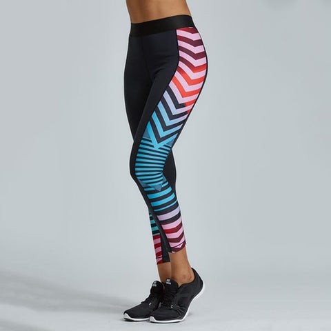 Women Stripe Leggins Fashion High Waist Black Sporting Legging Sexy Ladies Casual Pants Workout Activewear Push Up Leggings
