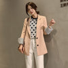 Women Striped Blazer Peonfly Autumn Female Work Jacket Vintage  Office Lady Elegant Blazers Feminino Pink