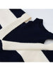 Women Striped Fake Two Pieces Sweaters Off Shoulder Slash neck Pullovers Womens Office Autumn Winter Chic Knitwear Tops