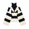 Women Striped Fake Two Pieces Sweaters Off Shoulder Slash neck Pullovers Womens Office Autumn Winter Chic Knitwear Tops