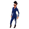 Women Striped Side Zipper Long Jumpsuit Casual Long Sleeve Outfits One Piece Bodycon Rompers 4 Colors Ladies Plus Size Overalls