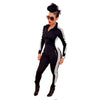 Women Striped Side Zipper Long Jumpsuit Casual Long Sleeve Outfits One Piece Bodycon Rompers 4 Colors Ladies Plus Size Overalls
