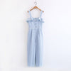 Women Striped ruffles High Waist Jumpsuit 2022 Summer Casual long pants Playsuit Bodysuit