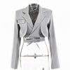 Women Suit 2023 Women Blazers Long Sleeve Solid Cardigan Blazer Shorts  Lady Casual Short Suits