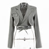 Women Suit 2023 Women Blazers Long Sleeve Solid Cardigan Blazer Shorts  Lady Casual Short Suits