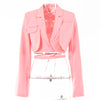 Women Suit 2023 Women Blazers Long Sleeve Solid Cardigan Blazer Shorts  Lady Casual Short Suits