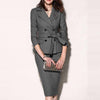 Women Suit Casual Blazer Women Collar Button Long Sleeve Zipper Skirt Suit Office Lady Autumnn Suits Femme Top+Skirt Costume New