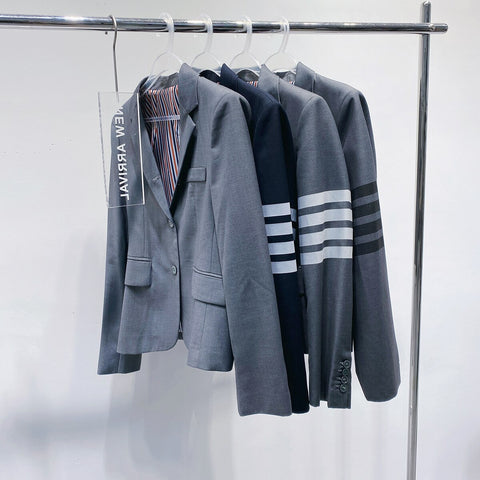 Women Suit Jacket Cotton Striped Coat Blazer Girl Outerwear Turn Down Collar Work Wear Party Wear Korean Design