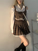 Women Suit Tank + Skirt 2 Pieces Crop Top Plaid Elegant Chic Women Clothes Sexy Office Lady Spring Autumn Female Suits Outerwear