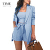 Women Suits Elegant Vest High Waist Straight Shorts Three-piece Sets Female Jacket Four Seasons Outfits Blazer Slim Fit