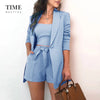 Women Suits Elegant Vest High Waist Straight Shorts Three-piece Sets Female Jacket Four Seasons Outfits Blazer Slim Fit