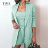 Women Suits Elegant Vest High Waist Straight Shorts Three-piece Sets Female Jacket Four Seasons Outfits Blazer Slim Fit