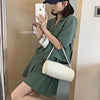 Women Suits Notched Top Pleated Skirts Set Solid Elegant Ofice Ladies Summer Short Sleeve Preppy Style Chic Simple Stylish Retro