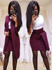 Women Suits blazer feminino Office Ladies Suits Set Autumn Solid Color Long Blazer Jacket Bodycon Mini Skirts 2 Piece Set