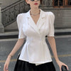 Women Summer 2022 Blazer Coat + Short Skirts Suits Elegant Short Sleeve Office Ladies Clothes Set Female Trafaluc Za 2022 Sheins