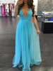 Women Summer BOHO Dress Sleeveless Backless Maxi Long Evening Party Dress Beach Dress Sundress White Blue