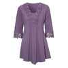 Women Summer Blouse Shirt Tops Sexy Half Sleeve Lace Blouse V neck Loose Blusas Ladies Tunic Casual Long Shirt Plus Size S-5XL