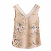 Women Summer Blouse Tank Tops Sexy V Neck Floral Printed Casual Sleeveless Crop Tops Vest Shirt Camis regata feminina