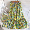 Women Summer Bohemian Floral Sets Sexy Tank Tops+ Long Print Long Skirt Design Beach Suit Holiday Elastic Waist Two Piece Set