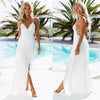 Women Summer Boho Party Beach Sleeveless White Color Backless Dresses Ladies High Waist Long Maxi Dress Sundress