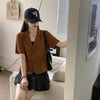 Women Summer Casual Blazers Loose Short Sleeve Thin Breathable Outwear Korean Stylish Female Elegant All-match Clothing