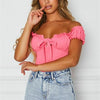 Women Summer Casual Off Shoulder Blouse Lady Vintage Polka Dot Short Sleeve Shirt Slash Neck Blouses 2023