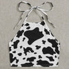 Women Summer Cow print halter Strap Vest Sexy Backless Crop Tops Skinny Tanks Tops Clubwear Girls Bralette Leopard Camisole