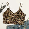 Women Summer Cow print halter Strap Vest Sexy Backless Crop Tops Skinny Tanks Tops Clubwear Girls Bralette Leopard Camisole