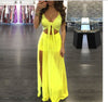 Women Summer Dress Boho Long Maxi Dress Evening Solid Party Beach Dresses Sundress Sleeveless