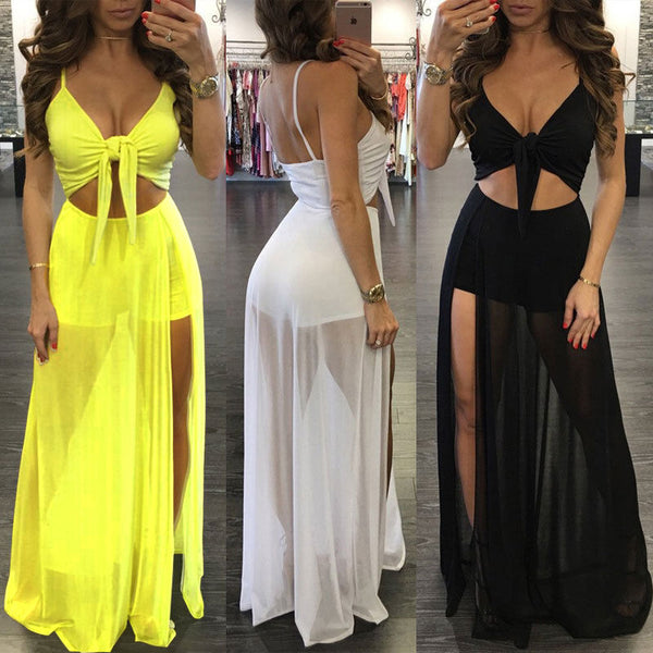 Women Summer Dress Boho Long Maxi Dress Evening Solid Party Beach Dresses Sundress Sleeveless
