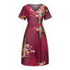 Women Summer Dress Floral Print Lady Elegant Dress Short Sleeve V-Neck Casual Party Dresses 2022 vestidos de verano #25