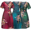 Women Summer Dress Floral Print Lady Elegant Dress Short Sleeve V-Neck Casual Party Dresses 2022 vestidos de verano #25