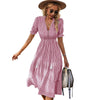Women Summer Dress Loose Striped Print Ruffles Sleeves Dresses Elegant A Line Patchwork Beach Party Female Dress Vestidos