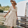 Women Summer Dress Loose Striped Print Ruffles Sleeves Dresses Elegant A Line Patchwork Beach Party Female Dress Vestidos