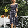 Women Summer Floral Printing Sexy Off Shoulder Maxi Dress 2023 Casual Elastic Split Irregular Female Elegant Party Long Dress