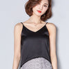 Women Summer Imitation Silk Tank Top Sleeveless Blouse Shirt Casual Loose Tops Sexy V-Neck Cami Female Vest Ladies Clothing