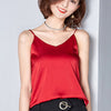 Women Summer Imitation Silk Tank Top Sleeveless Blouse Shirt Casual Loose Tops Sexy V-Neck Cami Female Vest Ladies Clothing